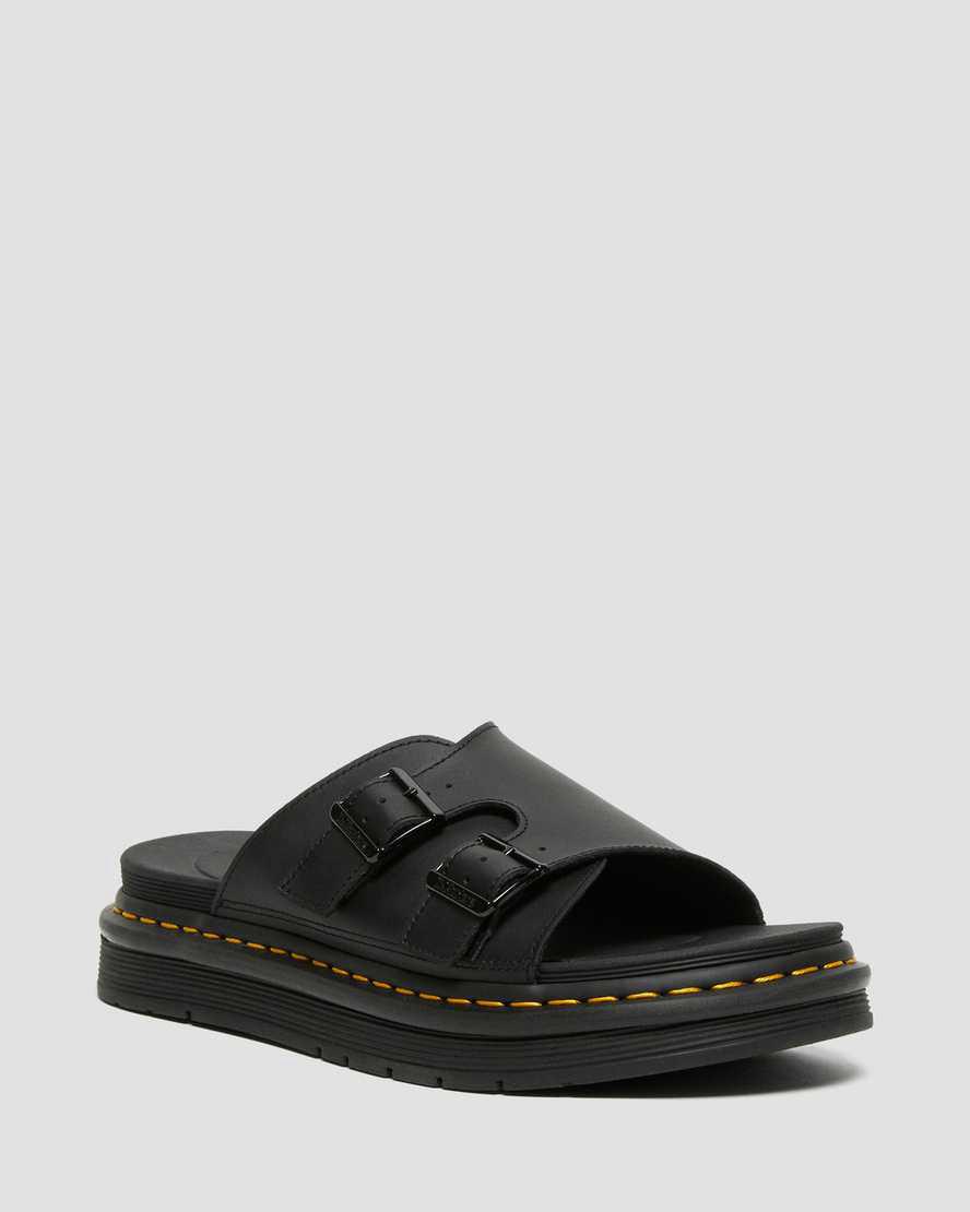 Sandalias Dr Martens Dax Leather Slide Hombre Negras España | 25749-EZTK