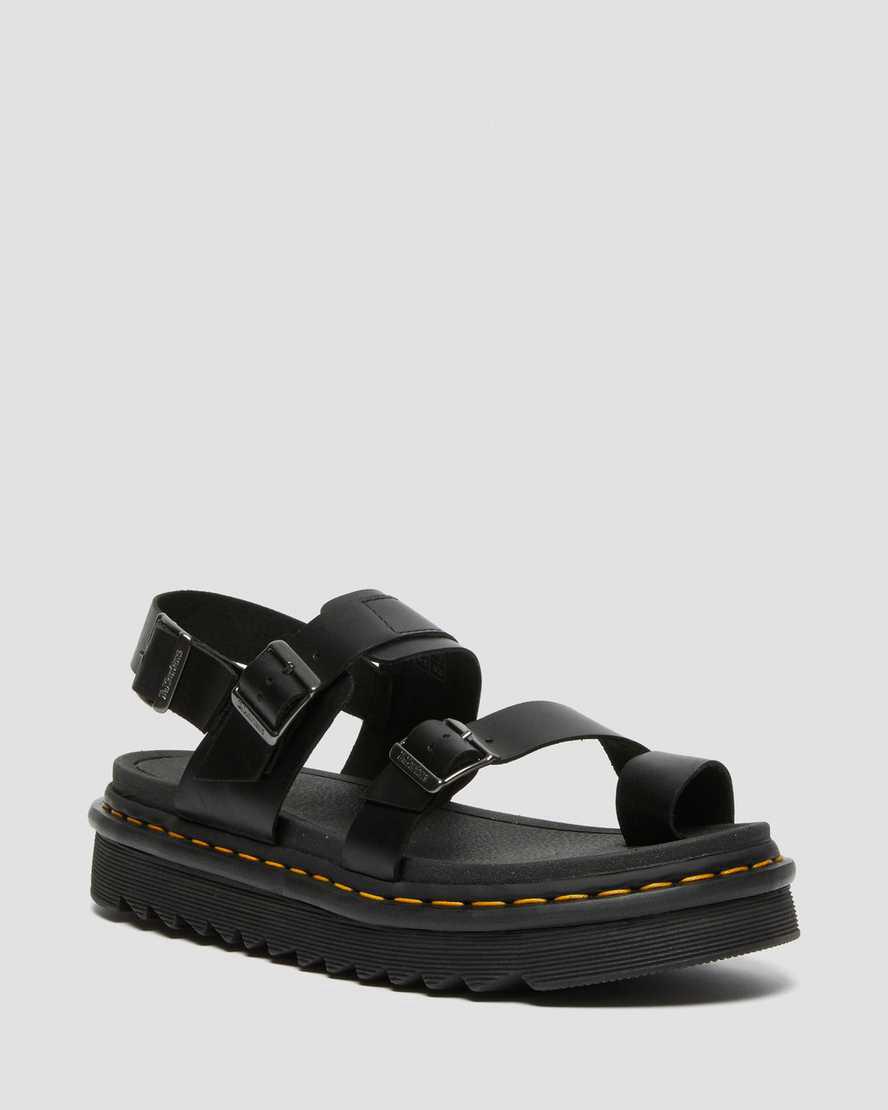 Sandalias Dr Martens Fynn Leather Strap Hombre Negras España | 24867-PYWO