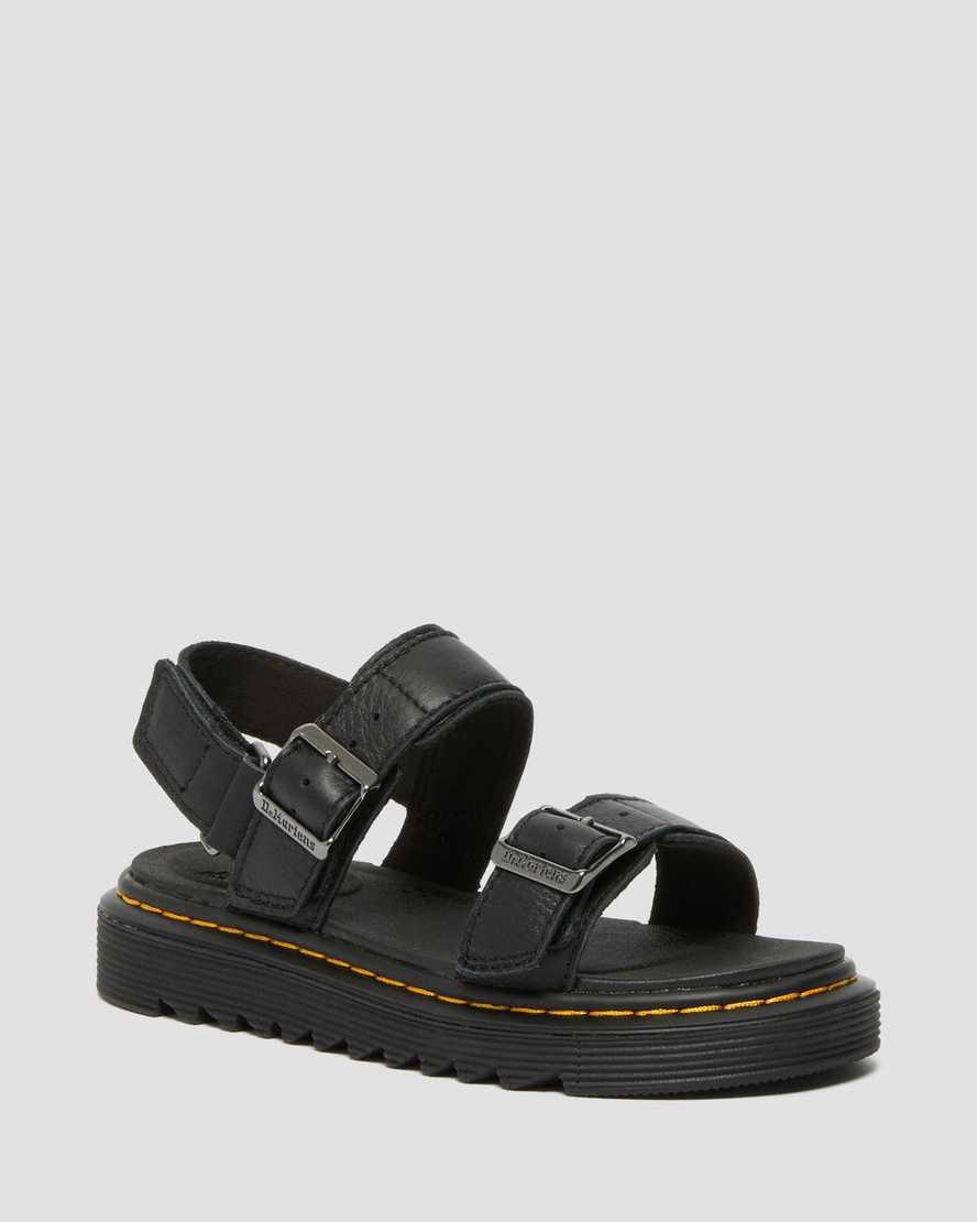 Sandalias Dr Martens Junior Kyle Leather Niños Negras España | 14207-XTZA