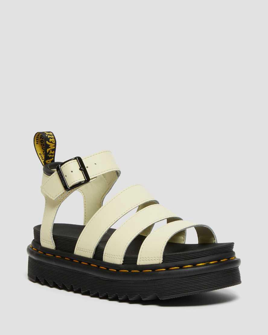 Sandalias de Plataforma Dr Martens Blaire Hydro Leather Strap Mujer Marrones Creme España | 61348-OSYK