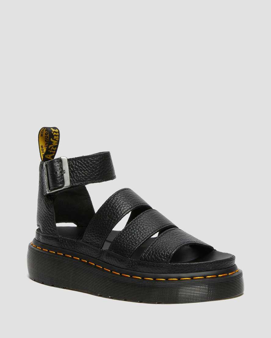 Sandalias de Plataforma Dr Martens Clarissa II Leather Mujer Negras España | 70541-PZFN