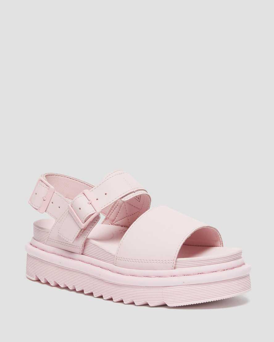 Sandalias de Plataforma Dr Martens Voss Leather Strap Mujer Rosas España | 07526-JUXT