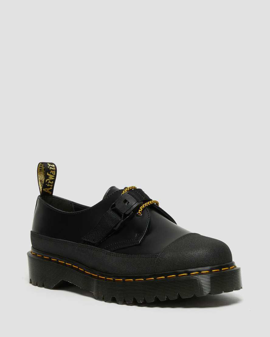 Zapatos Plataforma Dr Martens 1461 Made In England Bex Tech Smooth Leather Oxford Mujer Black/Dual Original España | 87430-VMRZ