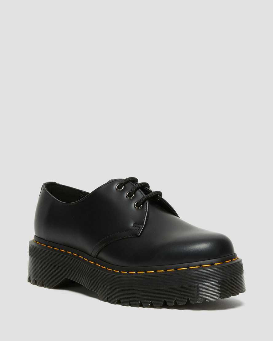 Zapatos Plataforma Dr Martens 1461 Smooth Leather Mujer Negras España | 05619-SDKZ